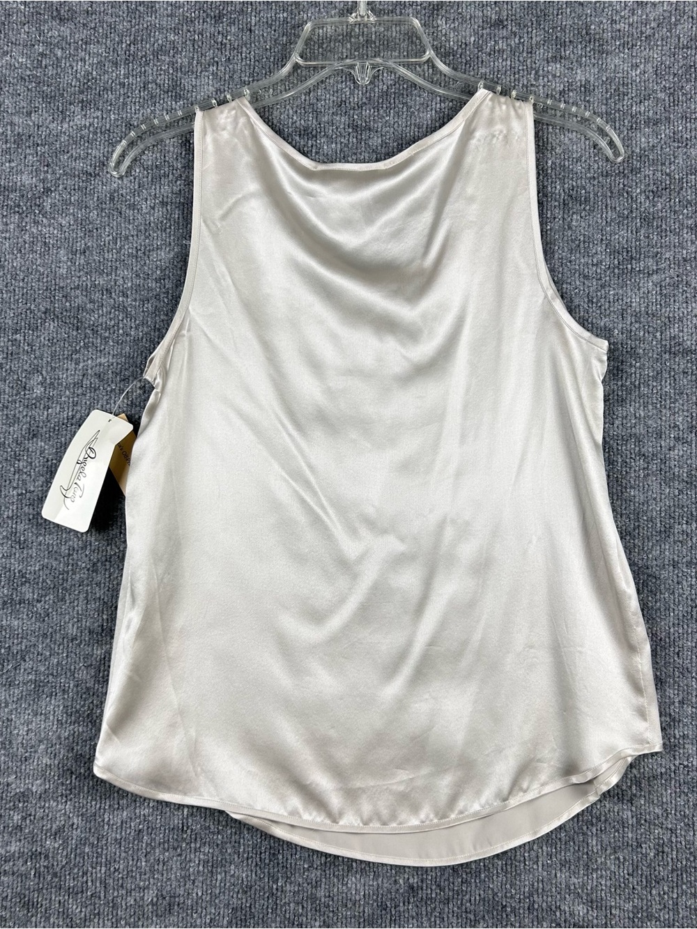 Angela Torg 100% Silk Tank Top Ivory Old Money NWT - Picture 3 of 10